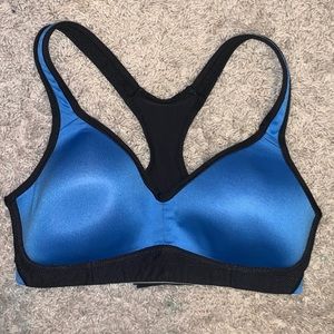 Blue/black sports bra size medium